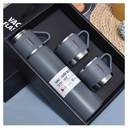 TERMO ACERO INOX + 3 TAZAS